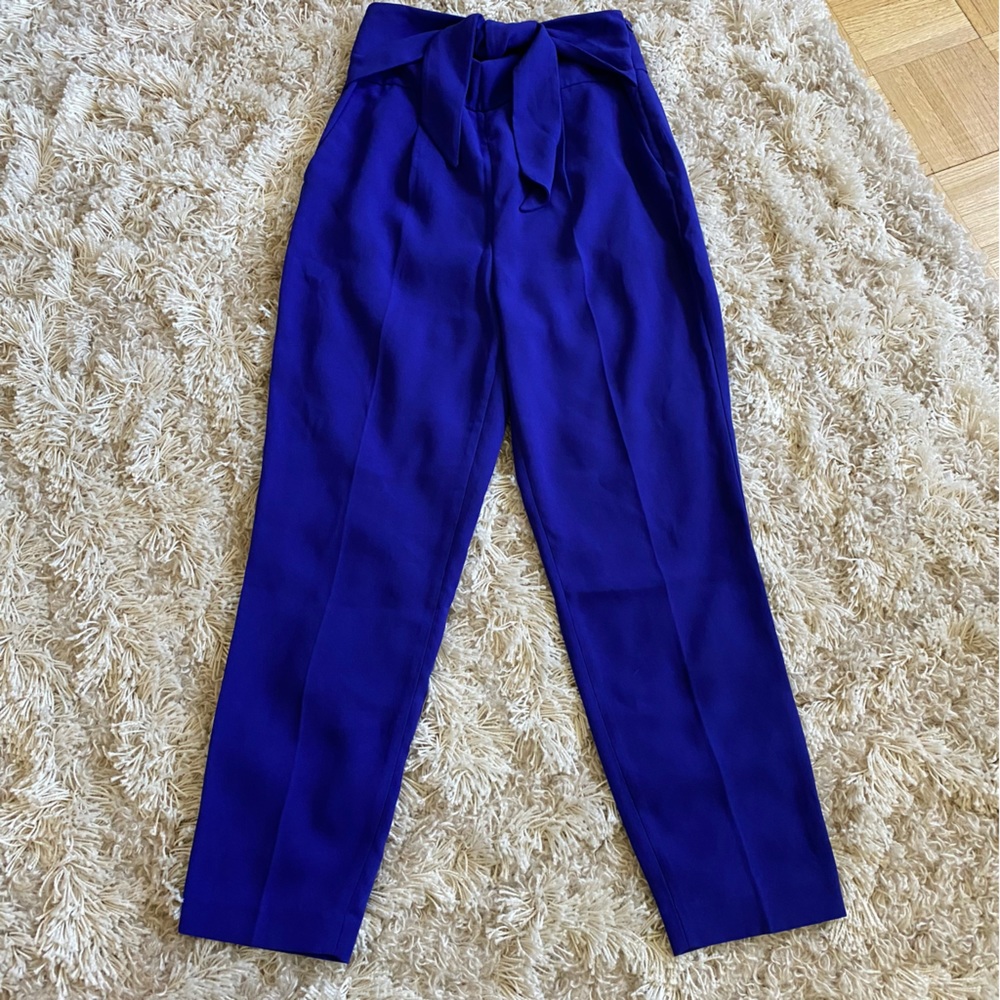 Express Super High Waisted Tie Front Ankle Pant